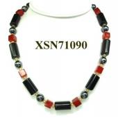 Agate Beads and Hematite Beads Stone Necklace 18inch